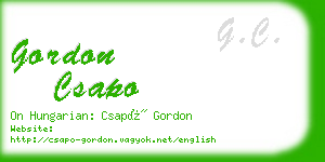 gordon csapo business card